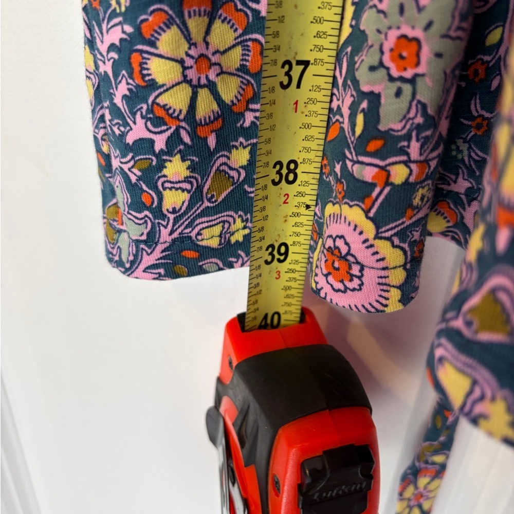 Boden Navy Floral Midi Dress with Pink & Yellow Accents - Picture 7 of 8